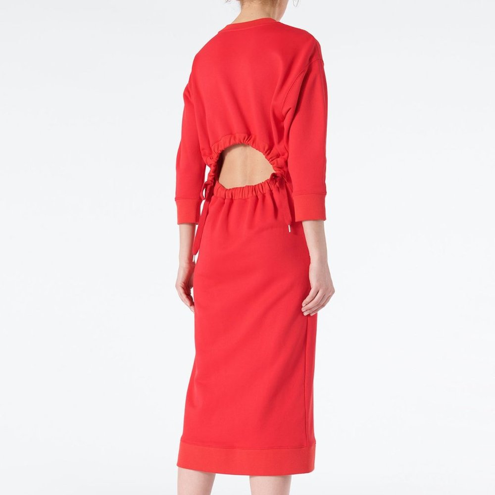 Tibi Open Back Sweatshirt Dress